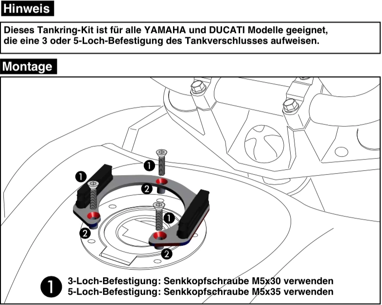 Tankring Lock-it 5 Hole For Selected Yamaha Ducati Models 3 Tankring Lock-it 5 Hole For Selected Yamaha Ducati Models