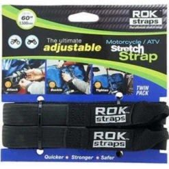 Motorcycle Adjustable Rok Strap Cruiser Black (Pair)