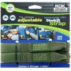 Motorcycle Adjustable Rok Strap - Jungle Green (Pair)