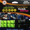 Pack Adjustable Stretch Rok Strap- HiVis Green With Black Twist (Pair) -Motorcycle Accessories ROK 00307