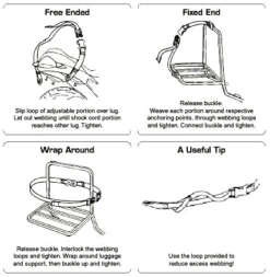 Commuter Adjustable Stretch Rok Strap-HiVis Orange With A Black Twist (Pair) -Motorcycle Accessories ROK 00331
